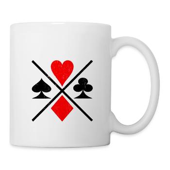 Jeu de cartes poker vintage - Mug blanc - blanc - Droite