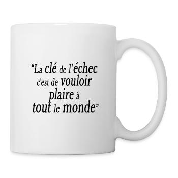 citation bonheur réussite motivation belle phrase - Mug blanc - blanc - Droite