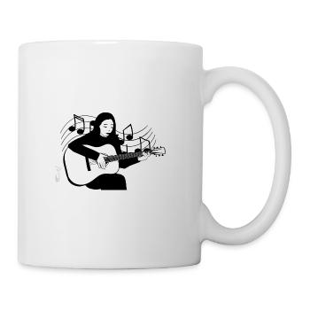 Ein klassischer Folk-Gitarrist, der Gitarre spielt - Tasse - Weiß - Rechts