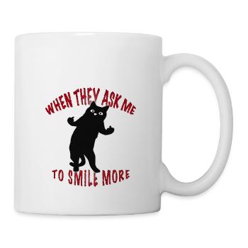 Evil cat funny saying middle finger - Mug - white - Right