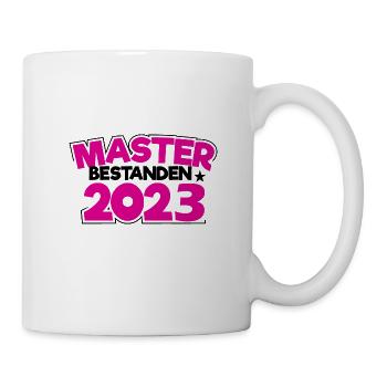 Master 2023 Abschluss Promotion Sponsion Uni - Tasse - Weiß - Rechts