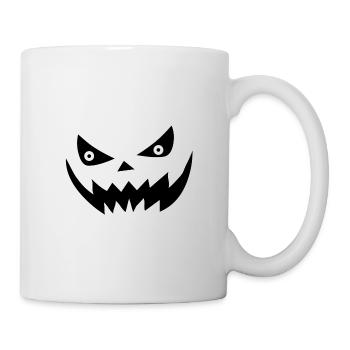 Halloween Fratze Schwarz - Tasse - Weiß - Rechts