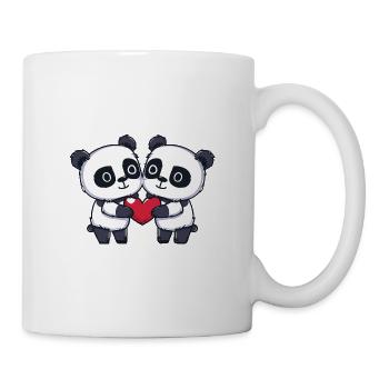 Panda Couple Saint-Valentin - Mug blanc - blanc - Droite