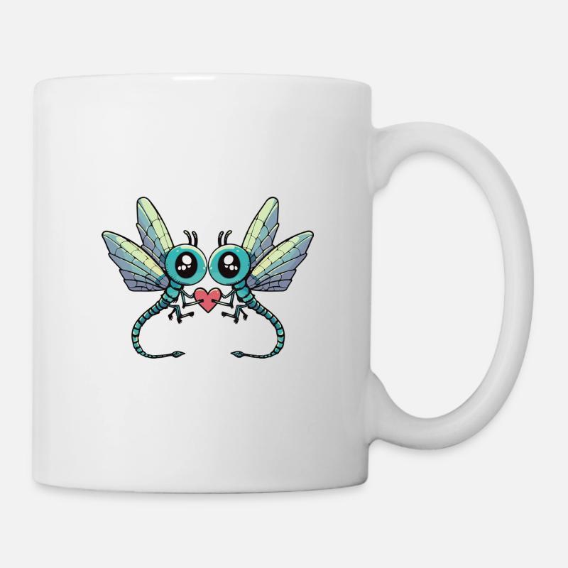 Libelle Paar Valentinstag - Tasse - Weiß