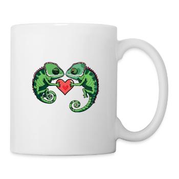 Caméléon Couple Saint-Valentin - Mug blanc - blanc - Droite
