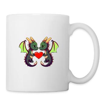 Drache Paar Valentinstag - Tasse - Weiß - Rechts