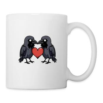 Corbeau Coeur de la Saint-Valentin - Mug blanc - blanc - Droite
