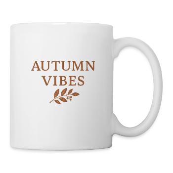 Herbstliche Naturkraft Schriftzug - Tasse - Weiß - Rechts