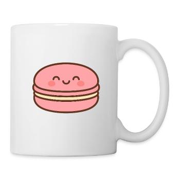 Kawaii pink smile macaron - Mug - white - Right