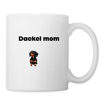 Dackel Cartoon SchwarzOrange Kontrast - Tasse - Weiß - Rechts