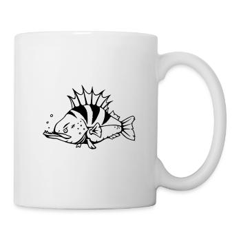 Barsch Veteran für Angler - Tasse - Weiß - Rechts