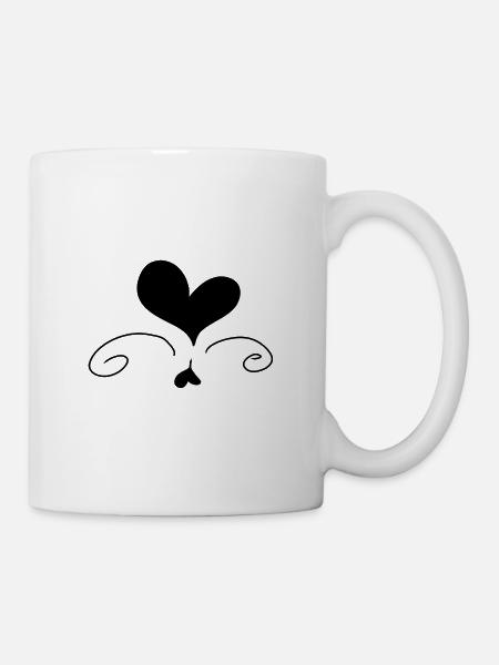 Herz Liebe Symbol form - Tasse - Weiß