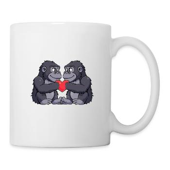 Gorilla Couple Valentine's Day - Mug - white - Right