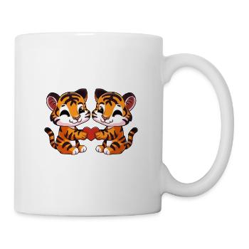 Tiger Couple Valentine's Day - Mug - white - Right
