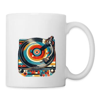 retro record player music lp vinyl record old - Mug - white - Right