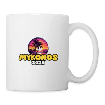 Mykonos 2025 Palmen Bunt - Tasse - Weiß - Rechts