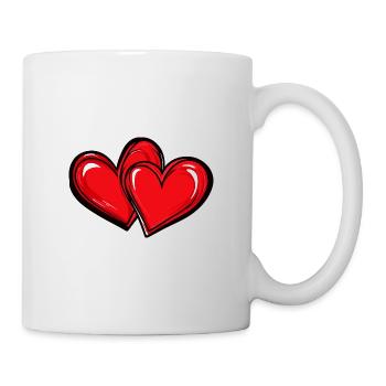 Symbole d’amour des cœurs - Mug blanc - blanc - Droite