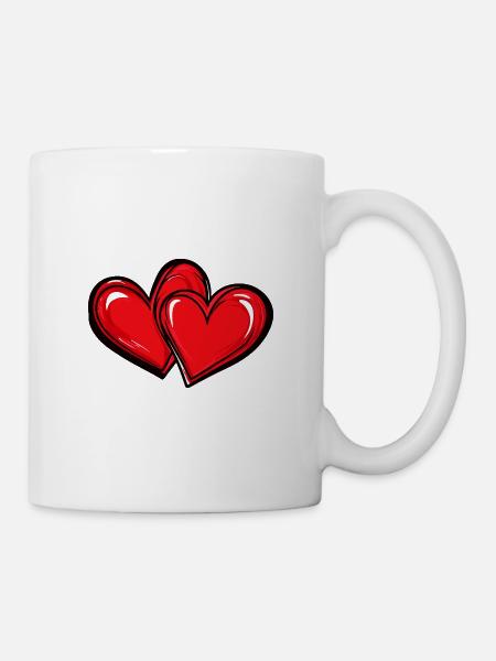Symbole d’amour des cœurs - Mug blanc - blanc