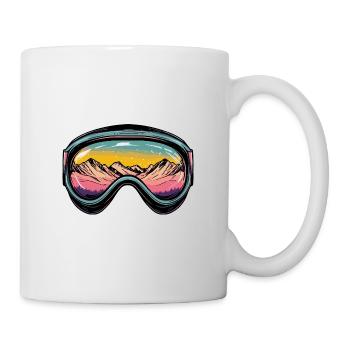 Skibrille Berge Ski Bunt - Tasse - Weiß - Rechts