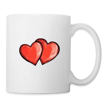 Herzen Liebe Symbol - Tasse - Weiß - Rechts