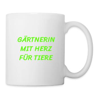 Gärtnerin Herz Tiere Garten Grün Natur Umwelt - Tasse - Weiß - Rechts