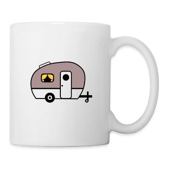 Wohnwagen Wohnanhänger Campingwagen Camping Camper - Tasse - Weiß - Rechts