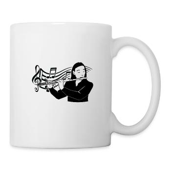 Flötenflötist tavernière zeichnet schwarze Partitur - Tasse - Weiß - Rechts
