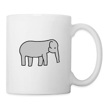 elefant tier symbol grau - Tasse - Weiß - Rechts
