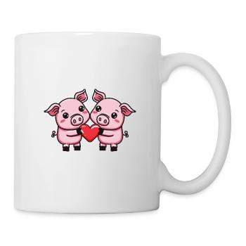 Couple de Cochons En Amour Semer La Saint-Valentin - Mug blanc - blanc - Droite