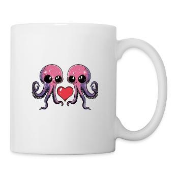Oktopus Paar Valentinstag - Tasse - Weiß - Rechts