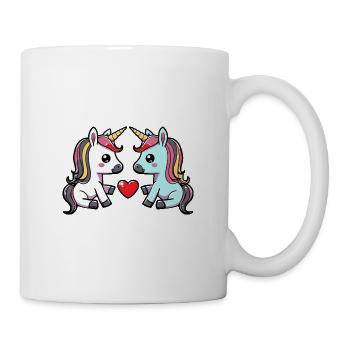 Licorne Couple Saint-Valentin - Mug blanc - blanc - Droite
