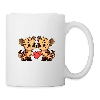 Hyäne Paar Valentinstag - Tasse - Weiß - Rechts