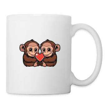 Affe Paar Valentinstag - Tasse - Weiß - Rechts