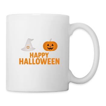 Halloween Kürbis & Hexenhut Design - Tasse - Weiß - Rechts