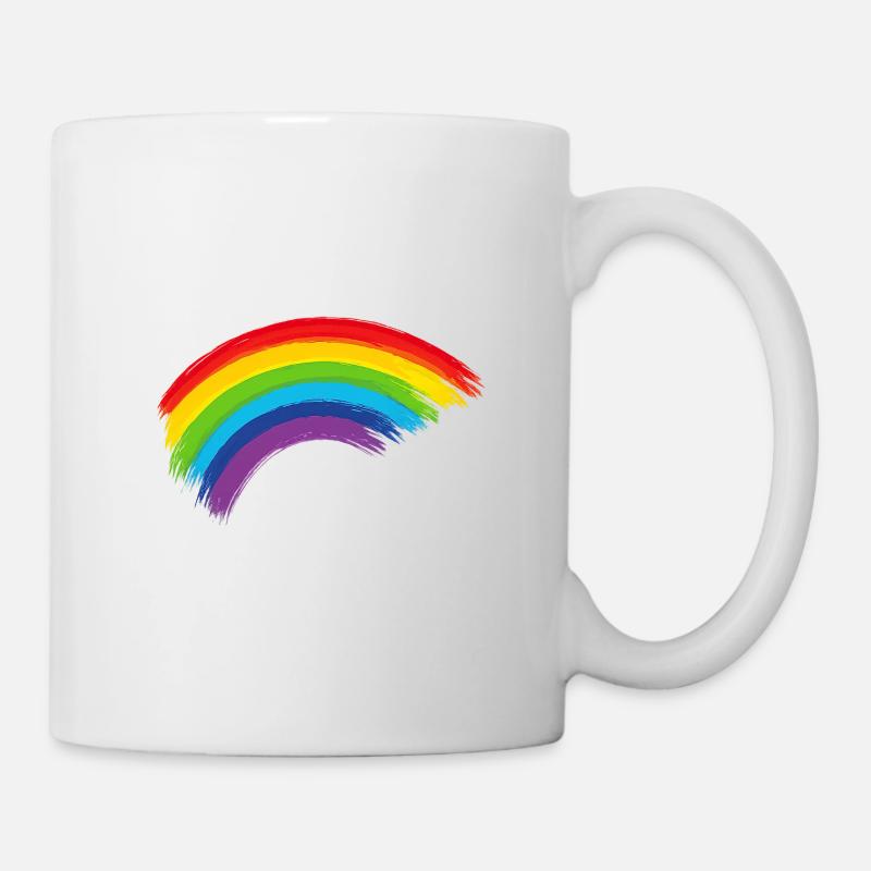 Regenbogen Pinselbogen Hoffnung Gemeinschaft  - Tasse - Weiß