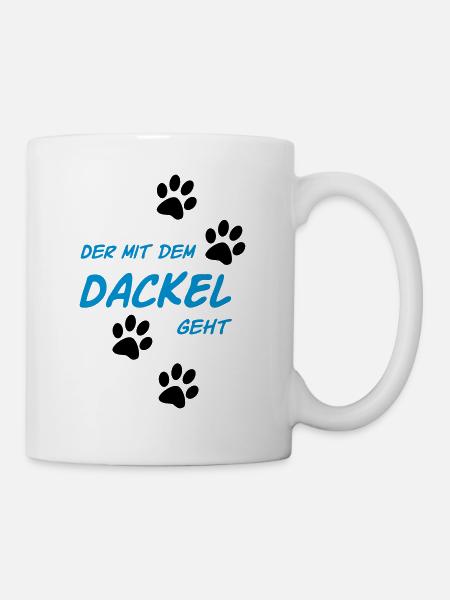 Der mit dem Dackel geht - Tasse - Weiß
