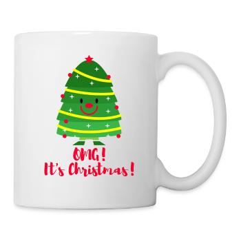 It's Christmas! Emoji. Emoticon Christmas Tree. - Mug - white - Right