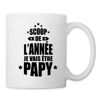 scoop de l'année je vais être papy - Mug blanc - blanc - Droite