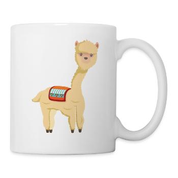 Alpaca - cute animal with blanket on the back - Mug - white - Right