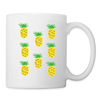 Ananas Muster - Tasse - Weiß - Rechts