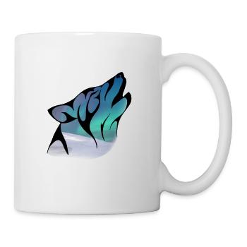 Wolf mit Polarlichtern - Tasse - Weiß - Rechts