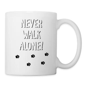 Never walk alone Hundepfoten 2 - Tasse - Weiß - Rechts