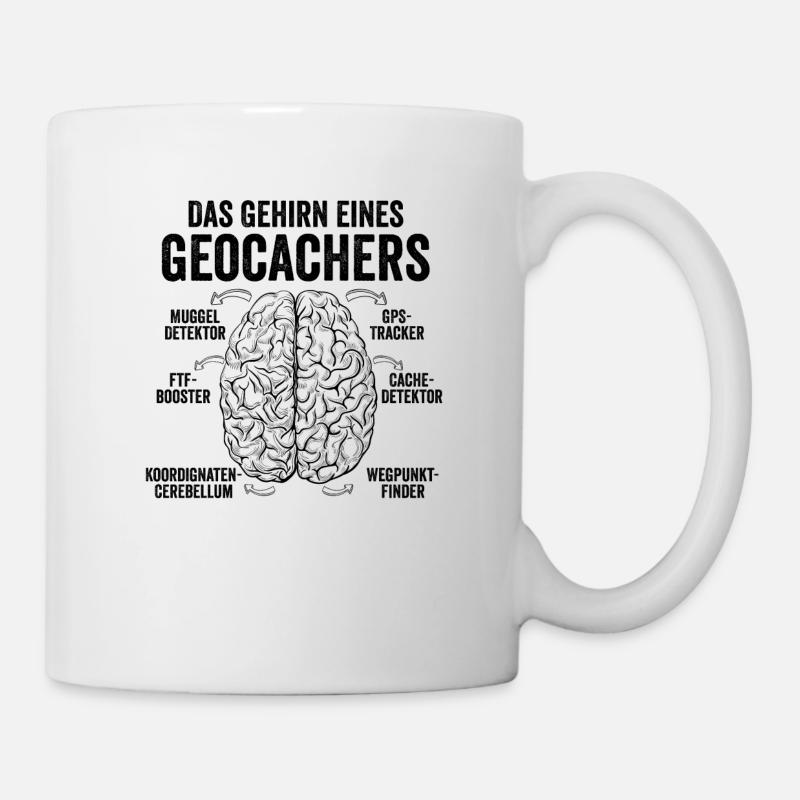 Geocaching - Das Gehirn eines Geocachers - Tasse - Weiß
