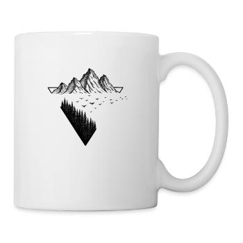 Mountains hiking hikers outdoor hiking trekking - Mug - white - Right