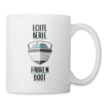 Echte Kerle fahren Boot - Tasse - Weiß - Rechts