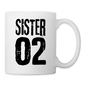 Sister 01 sister 02 sisters girlfriends cool - Mug - white - Right