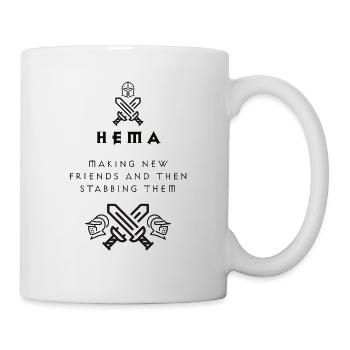 HEMA. Schwertkämpfer Freunde. Fechten. - Tasse - Weiß - Rechts