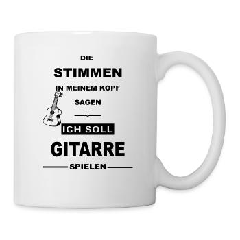 Gitarre Gitarristen Musik Musiker Gitarrist Design - Tasse - Weiß - Rechts