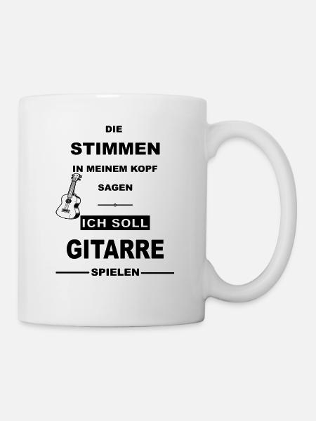 Gitarre Gitarristen Musik Musiker Gitarrist Design - Tasse - Weiß