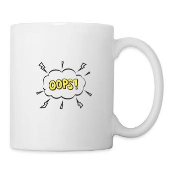 OOPS! Comic Bubble Cartoon Font - Mug - white - Right